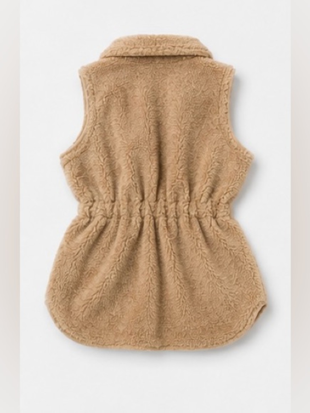 Sonoma Camel Sherpa Vest with Drawstring Waist - Picture 3 of 4